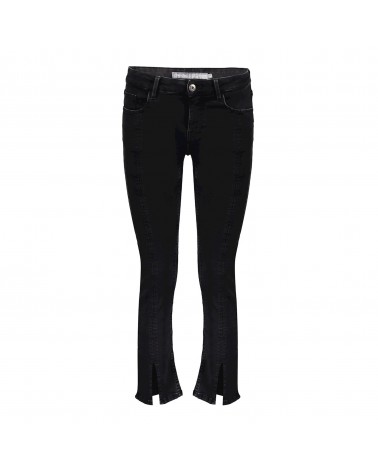 Jeans front split black denim 21066-50
